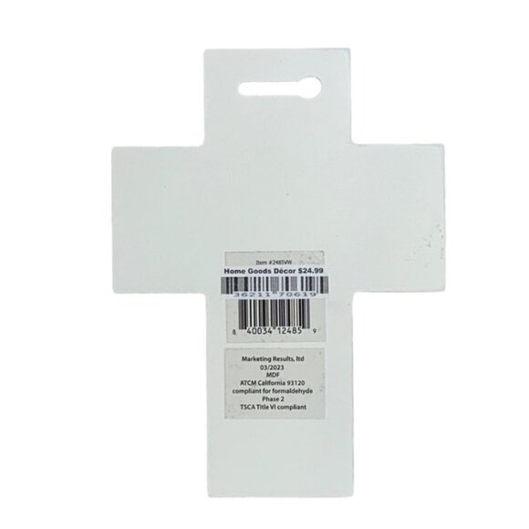 Cross Wall Decor Hanging or Freestanding Religious Home Decor Gift White Black - Picture 11 of 16